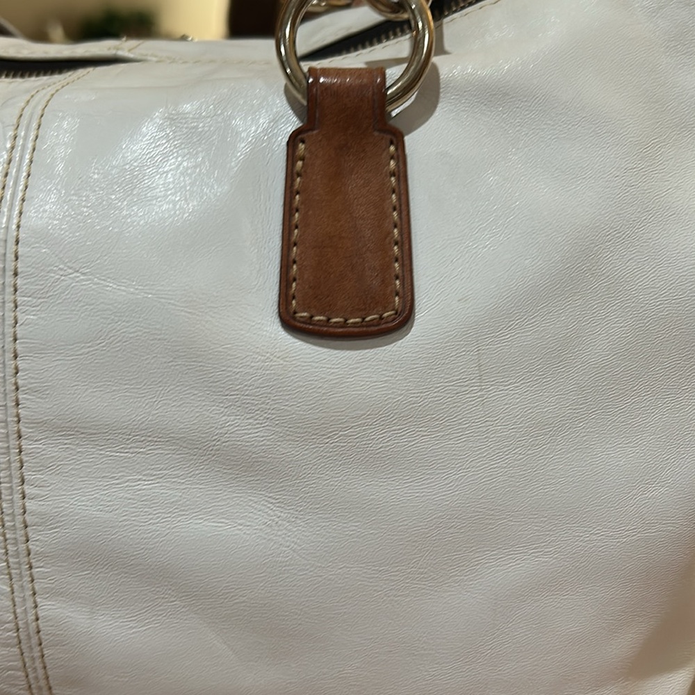 Dooney & Bourke O-ring Red & White Leather Big Shopper Tote - Picture 13 of 16